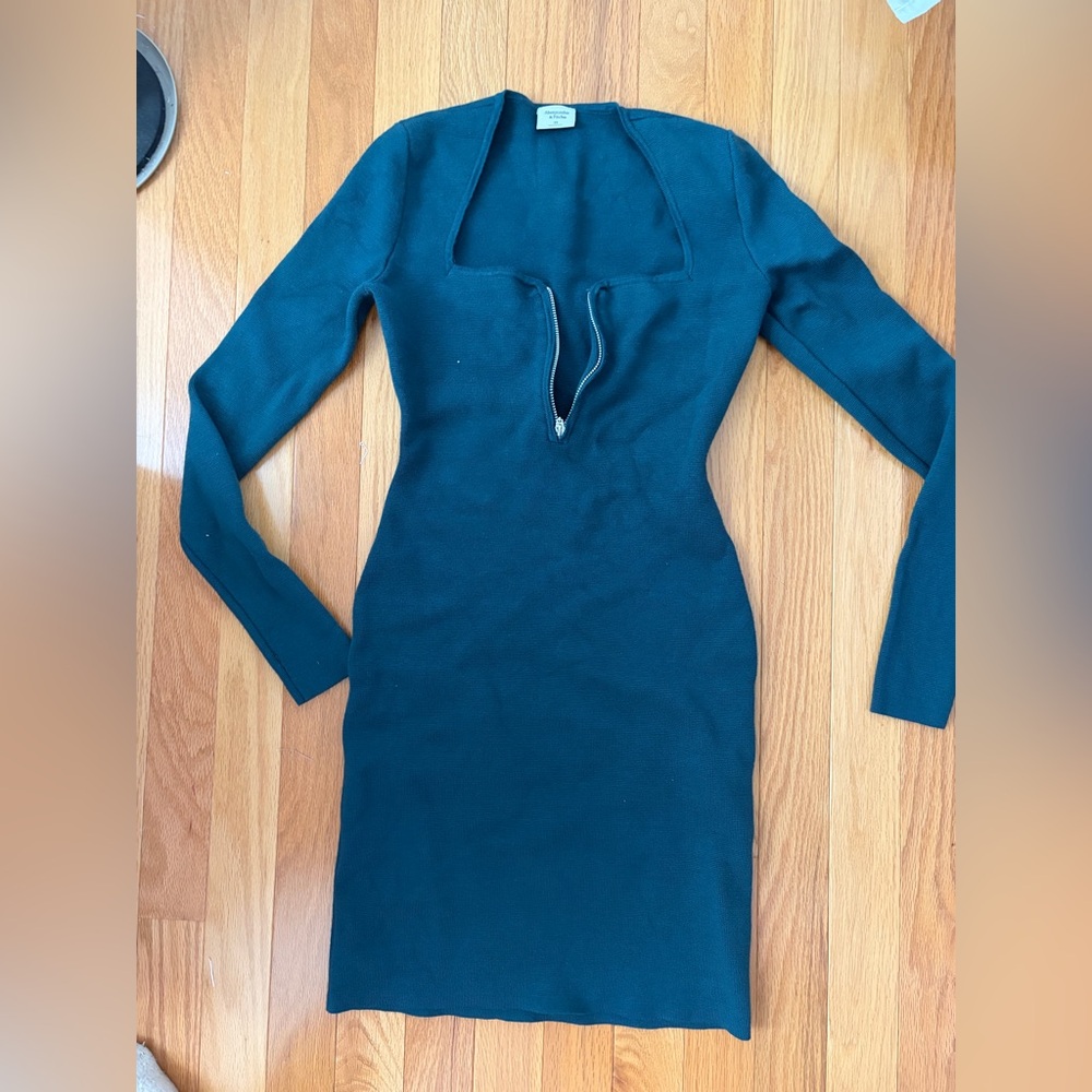 Abercrombie & Fitch Forest Green Long Sleeve Dress